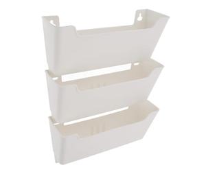 Gadpiparty Organisateur Mural de Courrier en Plastique Beige, 1 Set | Multi-poches, Design Multicouche Fixé au Mur, pour Lettres et Pamphlets, Bureau ou Maison