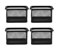 Gadpiparty Organiseur de Bureau en Maille Métallique Noire, Distributeur de Trombones Carré, Lot de 4 Pièces, Design Gain de Place, Usage Multifonctionnel pour Bureau et Espace D'étude