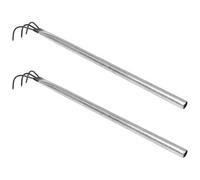 Gadpiparty Outil de Cueillette de Champignons 2 Pièces, Râteau Portable Manche en Acier, pour Forêt et Prairie, Kit Compact pour Récolte et Recherche de Champignons Sauvages