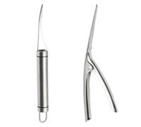 Gadpiparty Outil Décortiqueur Crevettes INOX Ergonomique Couteau Nettoyeur et Éplucheur Léger Accessoire Cuisine Fruits de Mer pour Usage Domestique et Professionnel