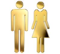 Gadpiparty Panneau D'identification des Toilettes Design Adhésif Hommes et Femmes en ABS et Surface Satinée pour Salle de Bain Publique et Restauration