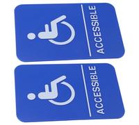 Gadpiparty Panneaux d'Accessibilité Symbole Fauteuil Roulant et Braille pour Parking Réservé Lot de 2, 23 X 15 CM, Autocollants Adhésifs pour Espaces Commerciaux