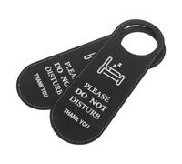Gadpiparty Panneaux « Ne Pas Déranger » en Cuir PU Noir, Lot de 2, Accroche-Porte Double Face Solide, pour Bureaux d'Entreprise, Hôtels et Chambres d'Hôtes, Signalétique de Porte Réversible