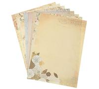 Gadpiparty Papier à Lettres Vintage 80 Pcs Papier Décoratif Rétro Motifs Élégants Papeterie pour Écrire des Lettres pour