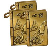 Gadpiparty Pendentif Amulette en Cuivre 3 Pièces Style Antique Inscriptions Chinoises, Léger et Portable, pour Porte-clés et Bureau