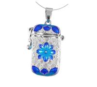 Gadpiparty Pendentif Diffuseur Cuivre Bleu pour Huiles Essentielles Porte-bouteille Solide avec Design Ouvrable et Anneau Suspendu Accessoire Aromathérapie pour Collier DIY