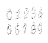 Gadpiparty Pendentifs Chiffres Arabes DIY 50Pcs Breloques Numérotées 0 à 9 Artisanat Personnalisé Bijoux Créatifs pour et Noël