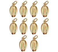 Gadpiparty Pendentifs pour Forme Coquillage 10 Pcs en Acier Inoxydable Doré Trou Suspendu Fabrication de Bijoux et Bracelets Personnalisés