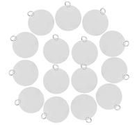 Gadpiparty Pendentifs Ronds en Acier Inoxydable 15 Pcs, Supports Vierges à Graver avec Surface Polie Miroir, Breloques Métal Solide pour Création de Bijoux Diy, Charms Légers pour Bracelets,