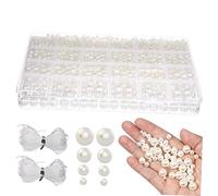 Gadpiparty Perles Imitation Blanches Nacrées pour Création Bijoux Petites Perles pour Loisirs Créatifs Espacement pour Bracelets Et Colliers