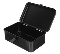 Gadpiparty Petite Boîte à Outils en Métal Noire, Caisse de Rangement Compacte et Portable, 190 Mm, Organisation Pratique pour Maison, Atelier, Garage et Voiture