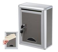 Gadpiparty Petite boîte aux lettres verrouillable pour propositions et dons | Alliage d'aluminium pour montage mural, étanche, boîte de dons, boîte de collecte pour bureau, école et club