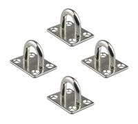Gadpiparty Plaques à Œillet Carrées en Acier Inoxydable 4pcs Crochets de Plafond de U pour Support de Hamac et Ventilateur, pour Fête Estivale en Balcon ou Bureau