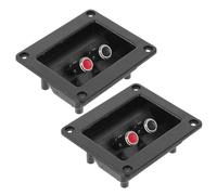 Gadpiparty Plaques de Bornier de Haut-Parleur en Alliage Abs Noir, Connecteurs Rapides pour Enceintes et Caissons de Subwoofer, Lot de 2 Pièces pour Installation Home Cinéma