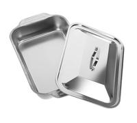 Gadpiparty Plat Inox Rectangulaire avec Poignées Bac à Rôtir Poisson et Fruits de Mer Plateau Résistant pour Cuisine et Service avec Couvercle