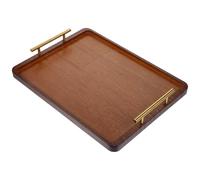 Gadpiparty Plateau de Service Rectangulaire Plateau Ménager en Marron avec Poignées 35,5x23,5cm pour Fruits et Collations, pour Salon de Thé ou Salle à Manger