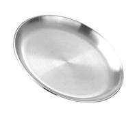 Gadpiparty Plateau Rond Acier Inoxydable pour Service Buffet Plateau de Présentation Alimentaire Épais et Desserts Adapté Maison et Restaurant