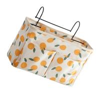Gadpiparty Pochette Suspendue de Chevet en Coton et Lin, Rangement Multifonction sans Clou pour Chambre et Dortoir, Organiseur Pratique Motif Citron Élégant