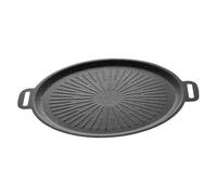 Gadpiparty Poêle Barbecue Ronde Fer Épais Antiadhésive pour Grillades Extérieur Poêle à Griller Multifonction pour Viande Légumes et Pizza Accessoire Bbq Pratique et Compact