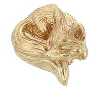 Gadpiparty Poignée de Meuble en Laiton Originale Forme Renard, Bouton Décoratif Vintage pour Tiroir et Placard, Finition Naturelle, Kit Vis Inclus, pour Armoires et Commodes de Chambre