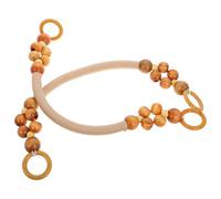 Gadpiparty Poignées de Paquet à Main en Bois Perlées, Lot de 2, Anses Réutilisables et Polyvalentes, pour Paquet Fourre-tout et Occasions Variées
