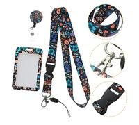 Gadpiparty Porte Badge avec Cordon Détachable Étui à Cartes Floral Protège Cartes Id pour École Bureau et Activités Extérieures Accessoire Pratique pour Badges