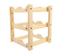 Gadpiparty Porte-Bouteille de Vin en Bois Beige, Présentoir 3 Niveaux | Capacité 6 Bouteilles, 2 par Niveau, Usage Maison, Format Compact pour Rangement Bouteille et Support de Table