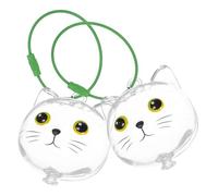 Gadpiparty Porte-Clés Collecteur Transparent pour Poils de Chat Lot de 2 Capsules Commémoratives Vertes Rangement Solide pour Souvenirs de Moustaches D’Animaux Accessoire Pratique pour