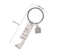 Gadpiparty Porte-clés Maison Suspendu En Métal Inoxydable 2 Pièces Argenté 12x50mm Décoratif Pour Nouveaux Propriétaires Usage Paquet à Dos Présent Pendaison Crémaillère