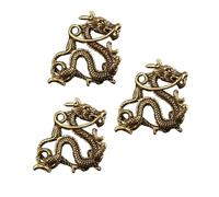 Gadpiparty Porte-clés Pendentif Dragon en Laiton Or, Lot de 3 Pièces, Style Antique Chic, pour Production DIY et Décoration Personnalisée