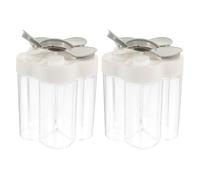 Gadpiparty Pot à Épices Multi-grilles 2pcs en Pp Compartiments Étanches pour Rangement la Cuisine Élégant et Moderne, Distributeur D'assaisonnement Pratique pour Usage Ménager