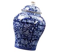 Gadpiparty Pot de Rangement Porcelaine Scellé avec Couvercle Jarre à Thé Vintage Céramique Bleue et Blanche Multifonction pour Cuisine et Accessoires Maison