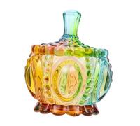 Gadpiparty Pot Verre Style Européen avec Couvercle Bocal de Rangement pour Bonbons Bijoux et Aliments Pot Décoratif Stable pour Maison et Bureau