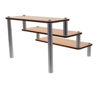 Gadpiparty Présentoir à Cosmétiques Support pour Figurines en Bois à 3 Niveaux Multi-couches en Alliage D'aluminium , Étagère Décorative Résistante et Élégante pour Bureau