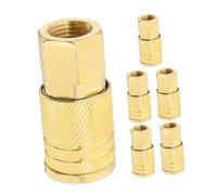 Gadpiparty Raccords Rapides Pour Compresseur D'air 1/4 Npt à Filetage Conique En Laiton Résistant à La Corrosion, 6 Pièces Femelles Pour Tuyaux D'air, Connexion Rapide Professionnelle Et Bricolage