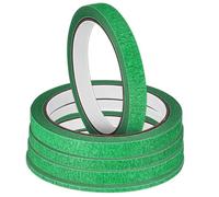 Gadpiparty Ruban Adhésif de Masquage Vert en Papier Crépon, Lot de 6 Rouleaux, Ajustement Serré et Décoratif pour Manucure DIY et Emballage Présent