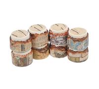 Gadpiparty Ruban Adhésif Décoratif Vintage 8 Rouleaux Washi Tape Pour Scrapbooking Bricolage Autocollants Matériel Créatif Fournitures De Fête Projets Manuels Accessoires Diy