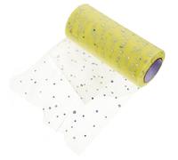 Gadpiparty Ruban Décoratif en Tulle Gaufré Jaune Léger et Confortable, Rouleau de 25 Yards pour Emballage Cadeau et Décoration de Gâteaux