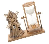 Gadpiparty Sablier Vintage en Verre et Plastique Décor Phare Marin Doré, Décoration Rétro pour Table de Bureau, Ornement Compact et Stable pour Salon et Chambre, Centre de Table Élégant