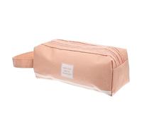 Gadpiparty Sac à Crayon à Double Couche Capacité À Glissière Toile Organisateur Pochette à Crayons pour L'école Sacs à Crayons Trousse à Crayons Multifonctions Rose Tissu Oxford