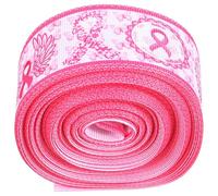 Gadpiparty Serre-tête décoratif multi-usage en polyester avec ruban rose pour la sensibilisation au cancer du sein, style unique, couleurs vives et vives, décoration de fête pour femme