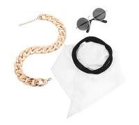 Gadpiparty Set Costume Moyen-Oriental pour Petits Chiens et Chats Tenue Respirante avec Bandana Lunettes de Soleil et Collier Déguisement Dubai Saudi pour Fêtes et Anniversaires