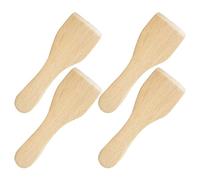 Gadpiparty Spatules en Bois de Hêtre Cuisine 4 Pièces, Résistantes à L'usure, Sûres pour Poêles Antiadhésives, pour Cuisiner Quotidien