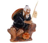 Gadpiparty Statue de Pêcheur Décorative pour Aquarium Ornement de Vieux Pêcheur pour Bonsaï et Jardin Féerique