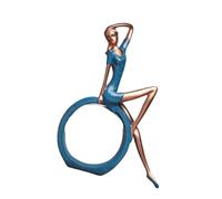 Gadpiparty Statuette de Yoga en Résine Bleue, Ornement de Table Décoratif | Finition Soignée, Accent Esthétique Discret, pour Étagère, Livres, Chambre et Bureau