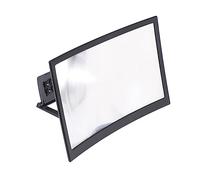 Gadpiparty Support D’amplificateur D’écran Incurvé Pliable pour Téléphone Portable 12 Pouces, Loupe D’écran Mobile Légère, Matériel Sûr, Usage Intérieur Bureau, Noir