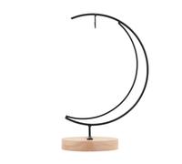 Gadpiparty Support de jardinière en fer en forme de lune avec base stable et soudure ferme, support élégant à suspendre pour décoration de maison et jardin, support de terrarium de bureau classique