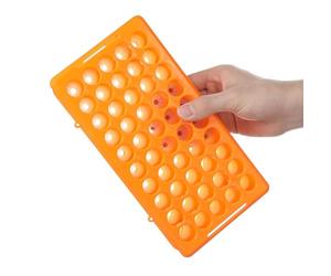 Gadpiparty Support de Tubes à Essai en Plastique Pp 50 Emplacements Orange, Rack de Stockage Pratique pour 50 Tubes de 18 Mm, pour Laboratoires et Centres de Recherche
