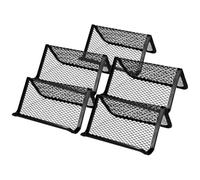 Gadpiparty Support en Maille Métallique Noir 5 Pièces pour Cartes de Visite, Compact 105X75X45 MM pour Bureaux et Lieux Publics
