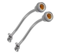 Gadpiparty Support Métallique Courbé 30 Cm pour Lampadaire Extérieur, Douille E27 Petite Taille Étanche, Lot de 2 Pièces pour Poteaux D'éclairage de Jardin et Allée, Accessoires Robustes